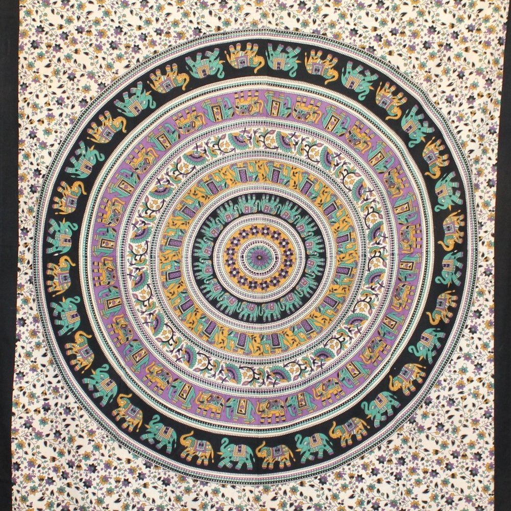 Mandala Tapestry (Black)
